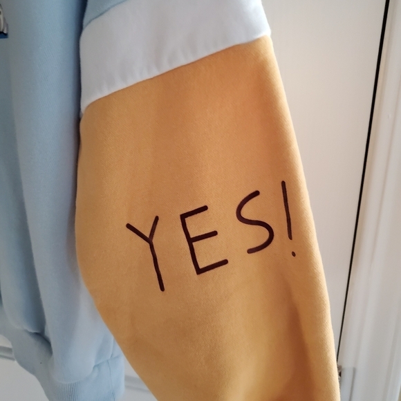 Napping Corgi Blue and Yellow Graphic Kawaii Hoodie, Adult Small - Picture 4 of 6